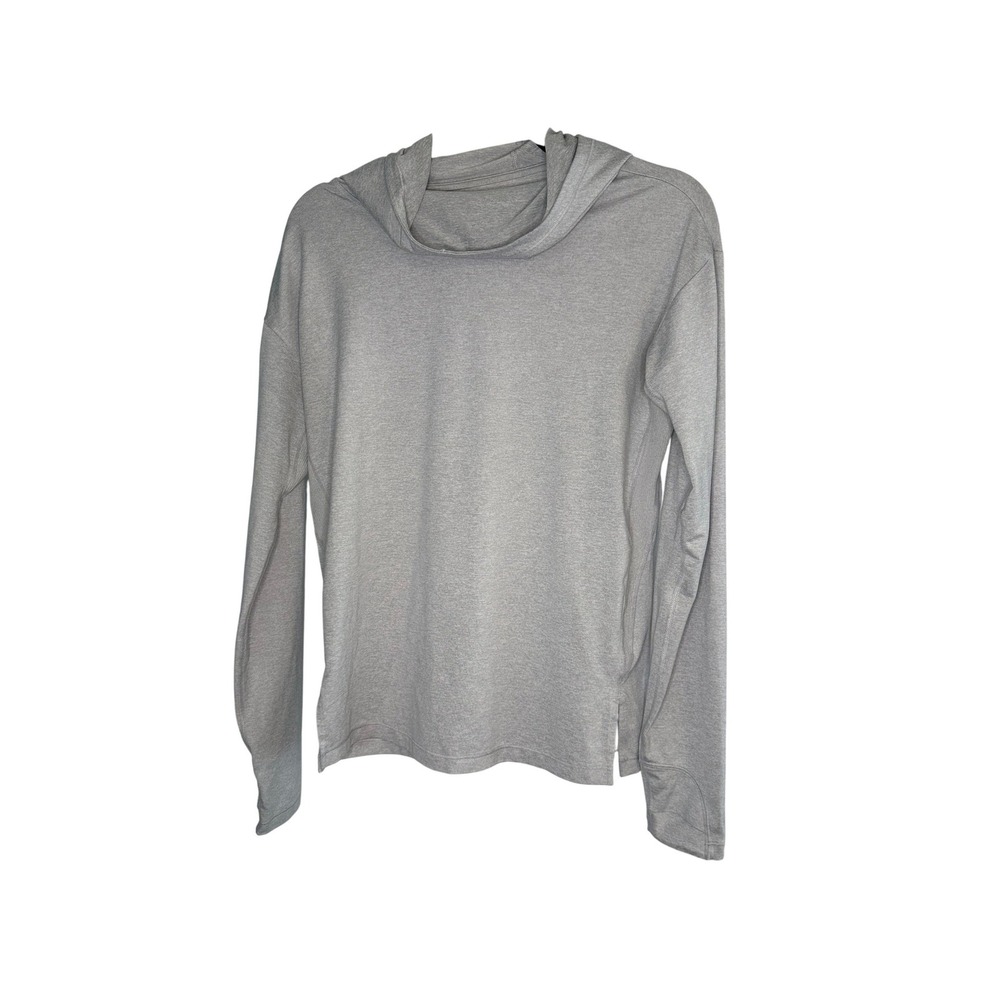 Athleta Uptempo Hoodie Sweatshirt Light Grey Long Sleeve Size XS TP
